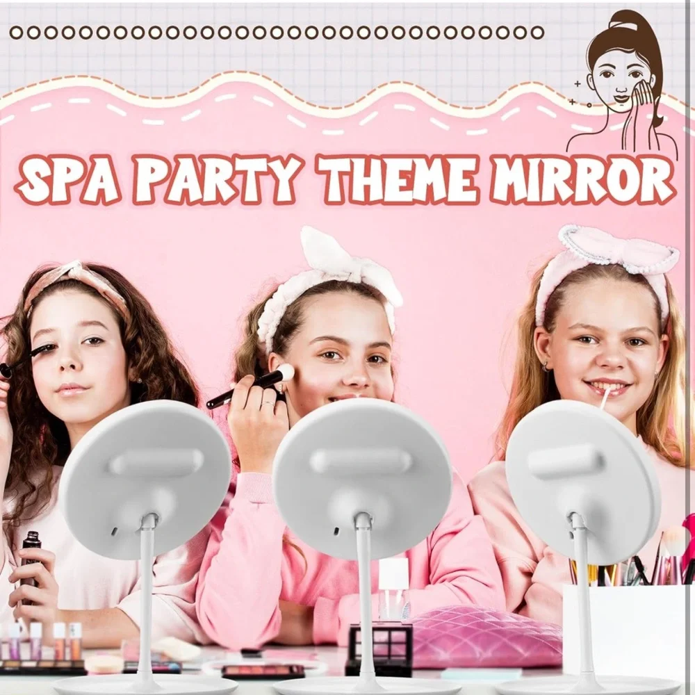 New 6 Pcs Spa Party Mirror Supplies Sleepover Party Favors Makeup White